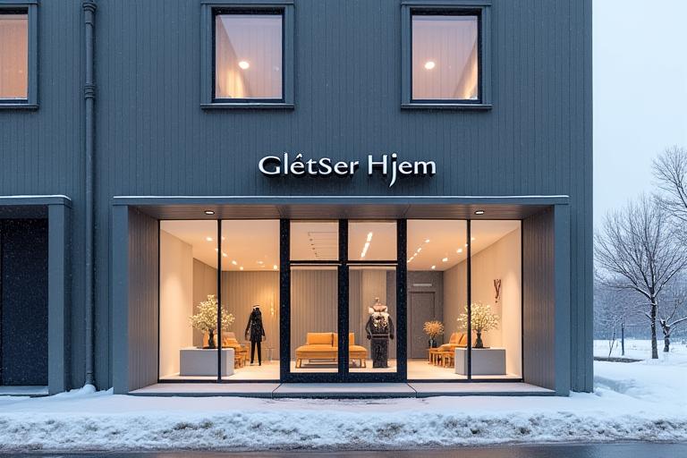 Gletsjer Hjem butikkfasade i Tromsø med nordisk interiør