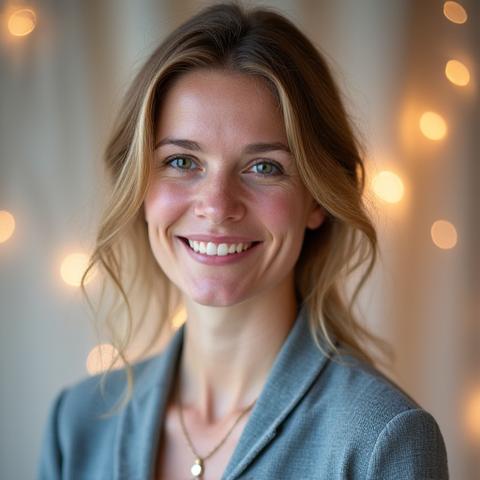 Portrett av Solveig Olsen, tekstil- og belysningsdesigner.