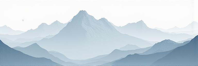 Tapet med et abstrakt fjellandskap i duse blå og gråtoner, med tekstur som ser ut som is